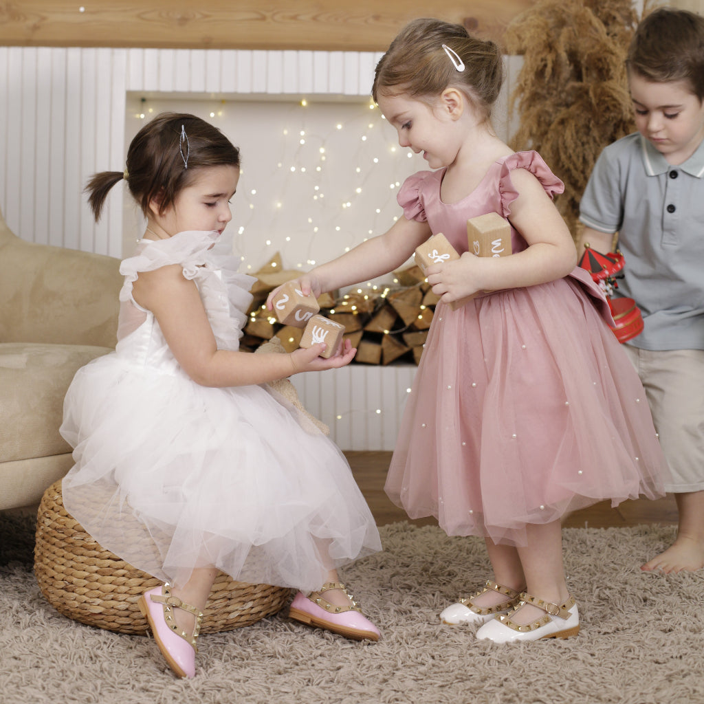 ONEAKIDS Baby & Toddler clothing FLOWER GIRL Dress With a Fluttery Tulle Skirt