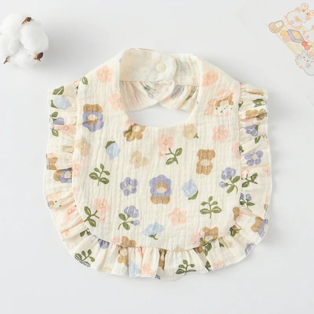 ONEAKIDS Baby & Toddler clothing FLOWERS Boho Muslin Bibs for Baby Girls