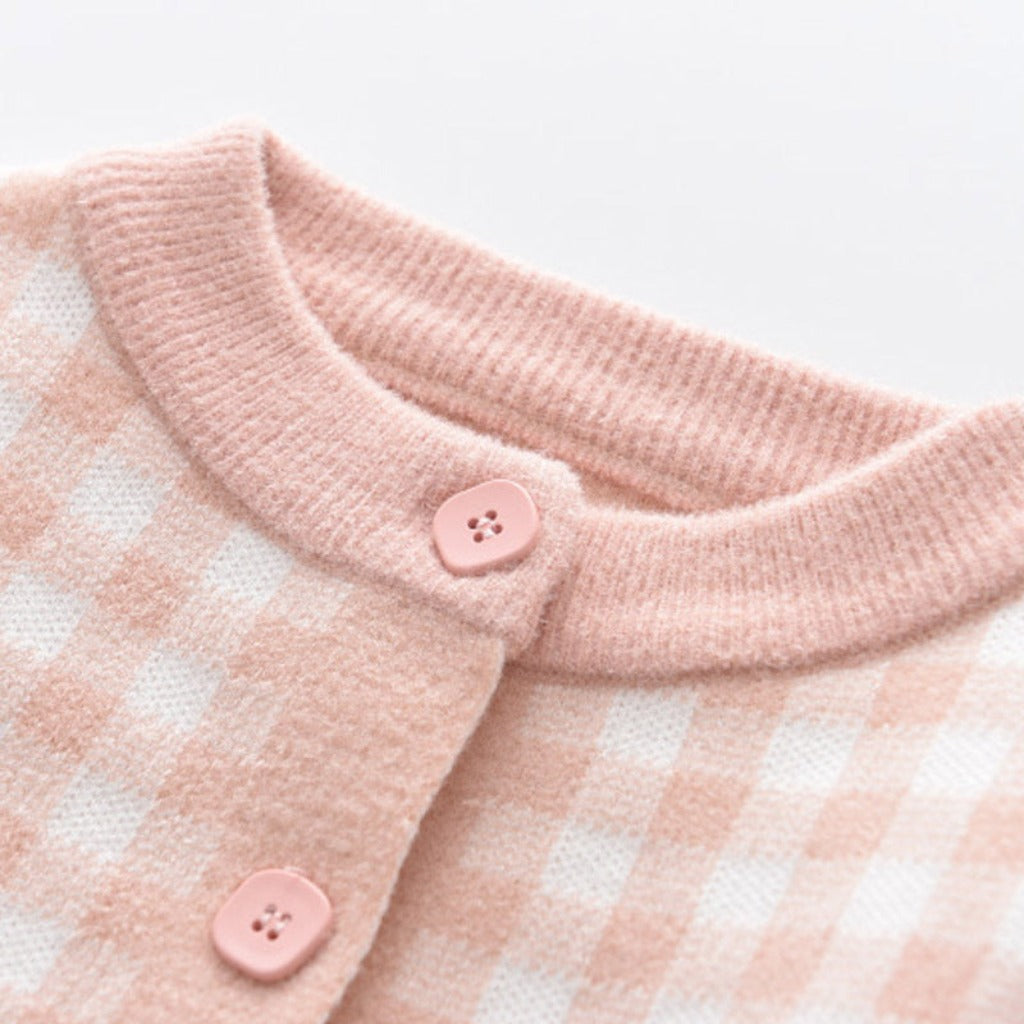 ONEAKIDS Baby & Toddler clothing Girls' Checkered Dress and Cardigan