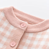 ONEAKIDS Baby & Toddler clothing Girls' Checkered Dress and Cardigan