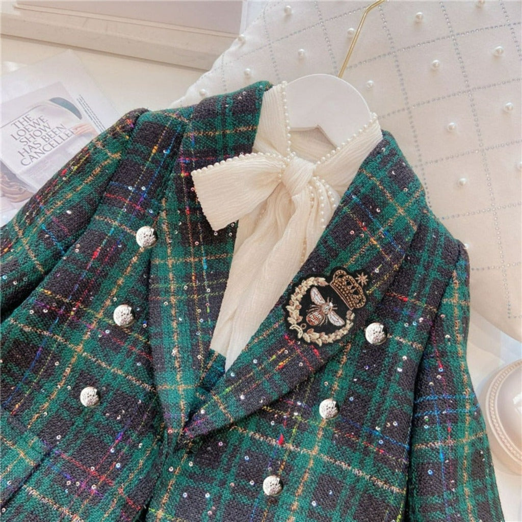 ONEAKIDS Baby & Toddler clothing Girls' Classic Jacket & Skort Set in Green