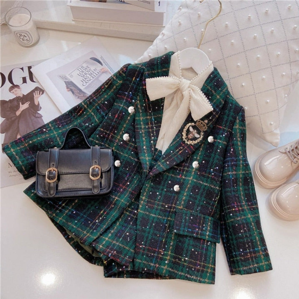 ONEAKIDS Baby & Toddler clothing Girls' Classic Jacket & Skort Set in Green