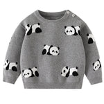 ONEAKIDS Baby & Toddler clothing GRAY / 12-18M Little Boys' Knit Cotton Panda Sweater / Pullover