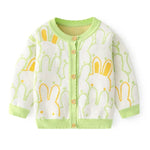 ONEAKIDS Baby & Toddler clothing GREEN / 12-18M Rabbit Girls Knit Cotton Cardigan