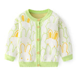 ONEAKIDS Baby & Toddler clothing GREEN / 12-18M Rabbit Girls Knit Cotton Cardigan