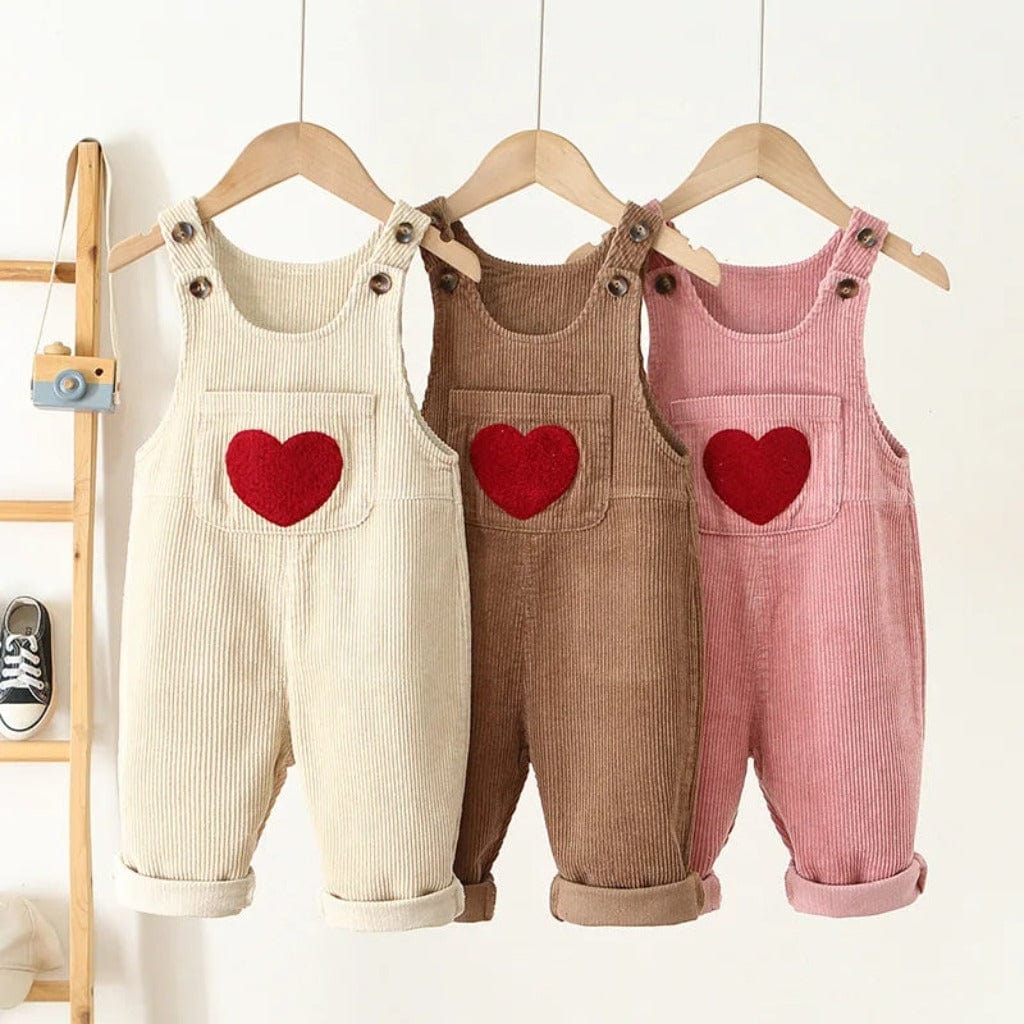ONEAKIDS Baby & Toddler clothing Heart Corduroy Unisex Jumpsuit