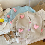 ONEAKIDS Baby & Toddler clothing Knit Cotton Cardigan with Hearts