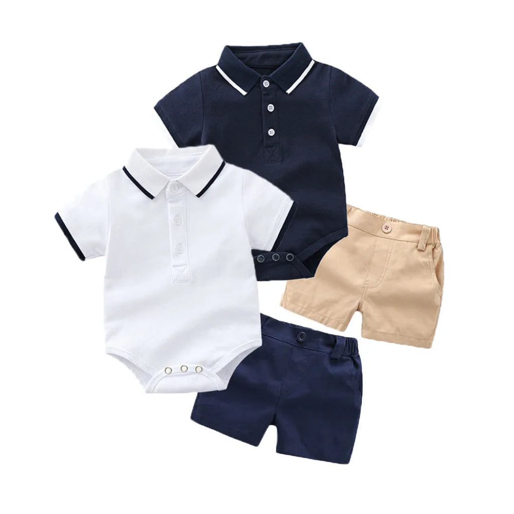 ONEAKIDS Baby & Toddler clothing Little Gentleman Shorts & Bodysuit Set