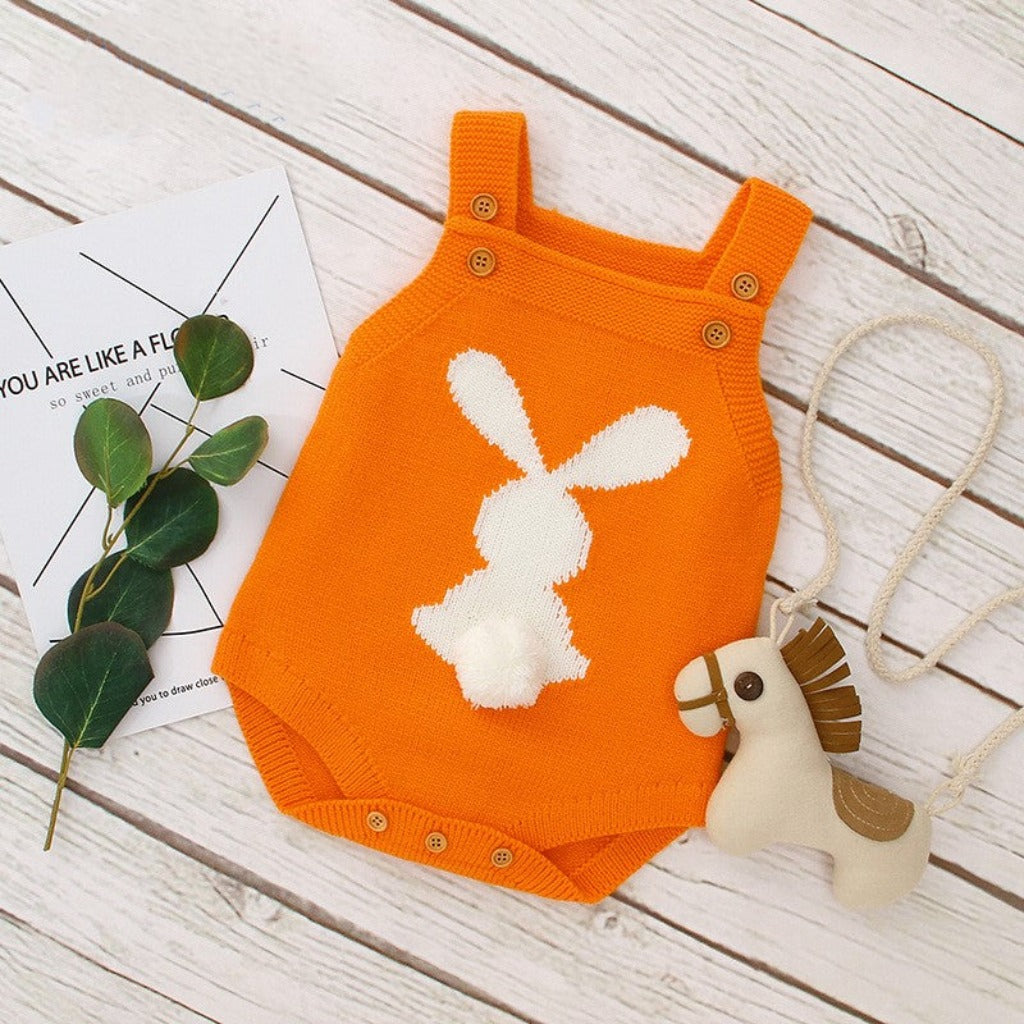 ONEAKIDS Baby & Toddler clothing ORANGE / 6-12M Knit Baby and Toddler Rabbit Bodysuit