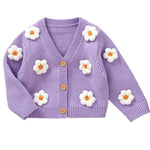 ONEAKIDS Baby & Toddler clothing PURPLE / 6-12M Baby Girls’ Daisy Floral Cardigan