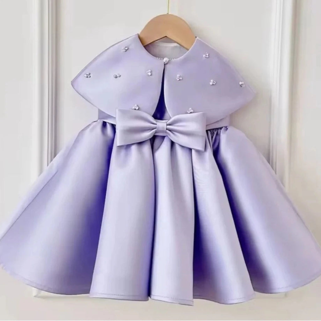 ONEAKIDS Baby & Toddler clothing PURPLE / With Shawl / 12-18M Princess Katerina Pearl Bow Party Dress