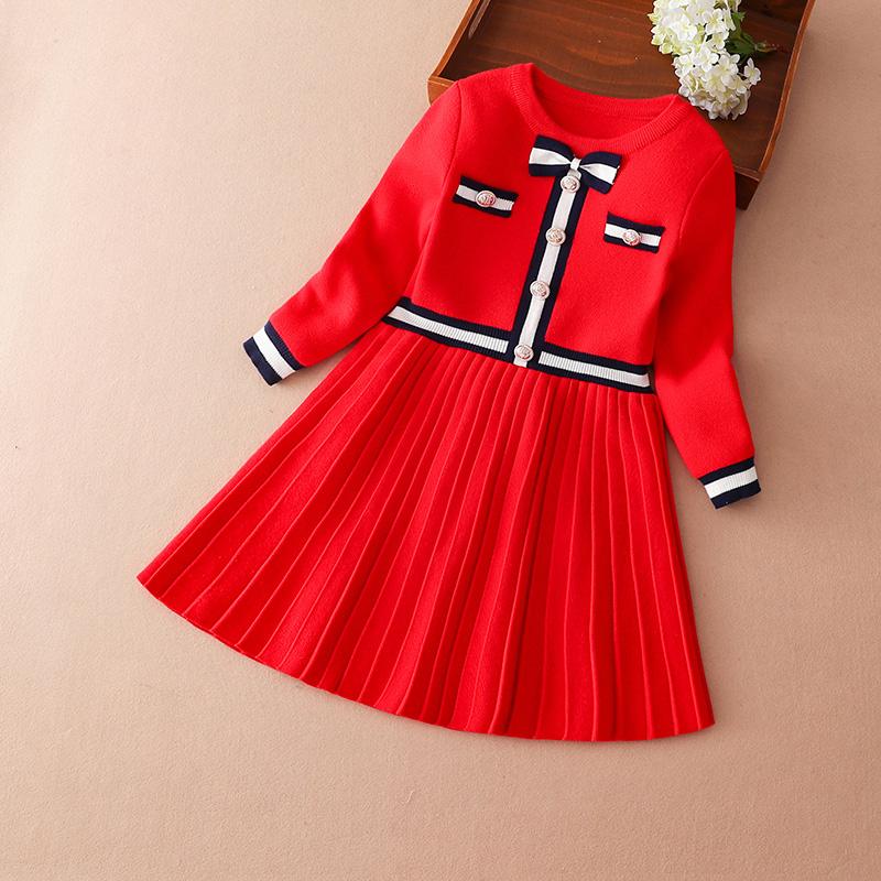 ONEAKIDS Baby & Toddler clothing RED / 4T Premium Knit Cotton Classy Girls' Dress