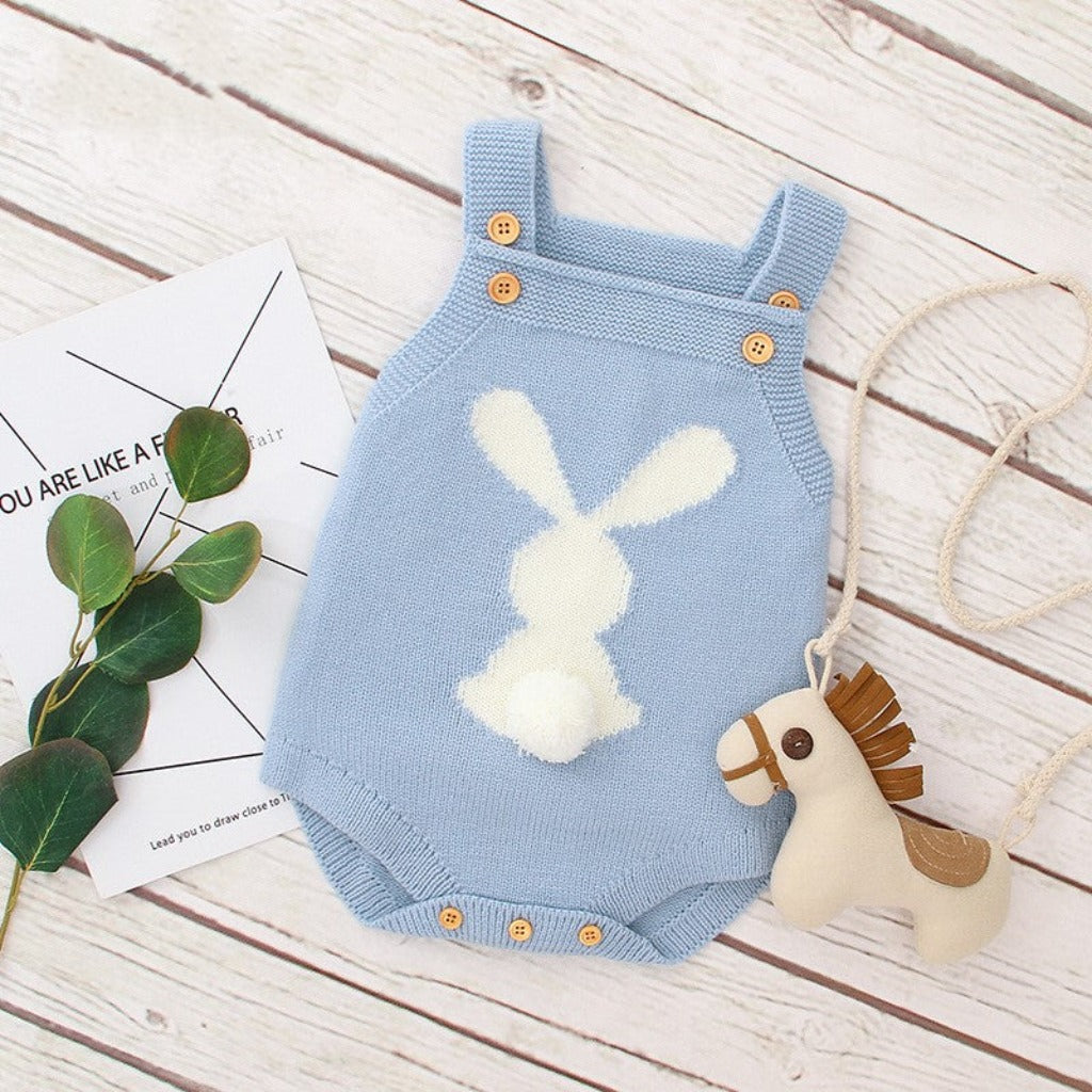 ONEAKIDS Baby & Toddler clothing SKY / 6-12M Knit Baby and Toddler Rabbit Bodysuit