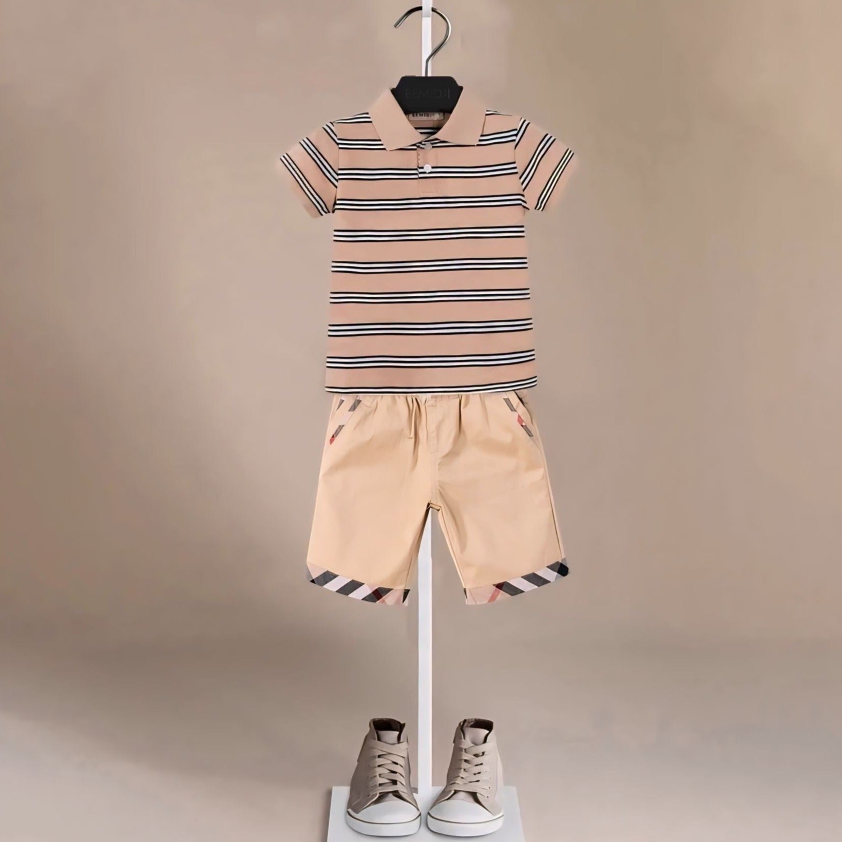 ONEAKIDS Baby & Toddler clothing TOP & BOTTOM / 12-18M Top & Bottom Beige Boys' Matching Set
