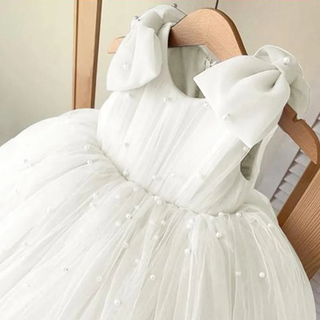 ONEAKIDS Baby & Toddler clothing WHITE / 12-18M Montauk Flower Girl Dress with Pearls