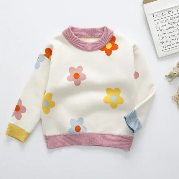 ONEAKIDS Baby & Toddler clothing WHITE / 2T Fleur Girls' Sweater for Fall