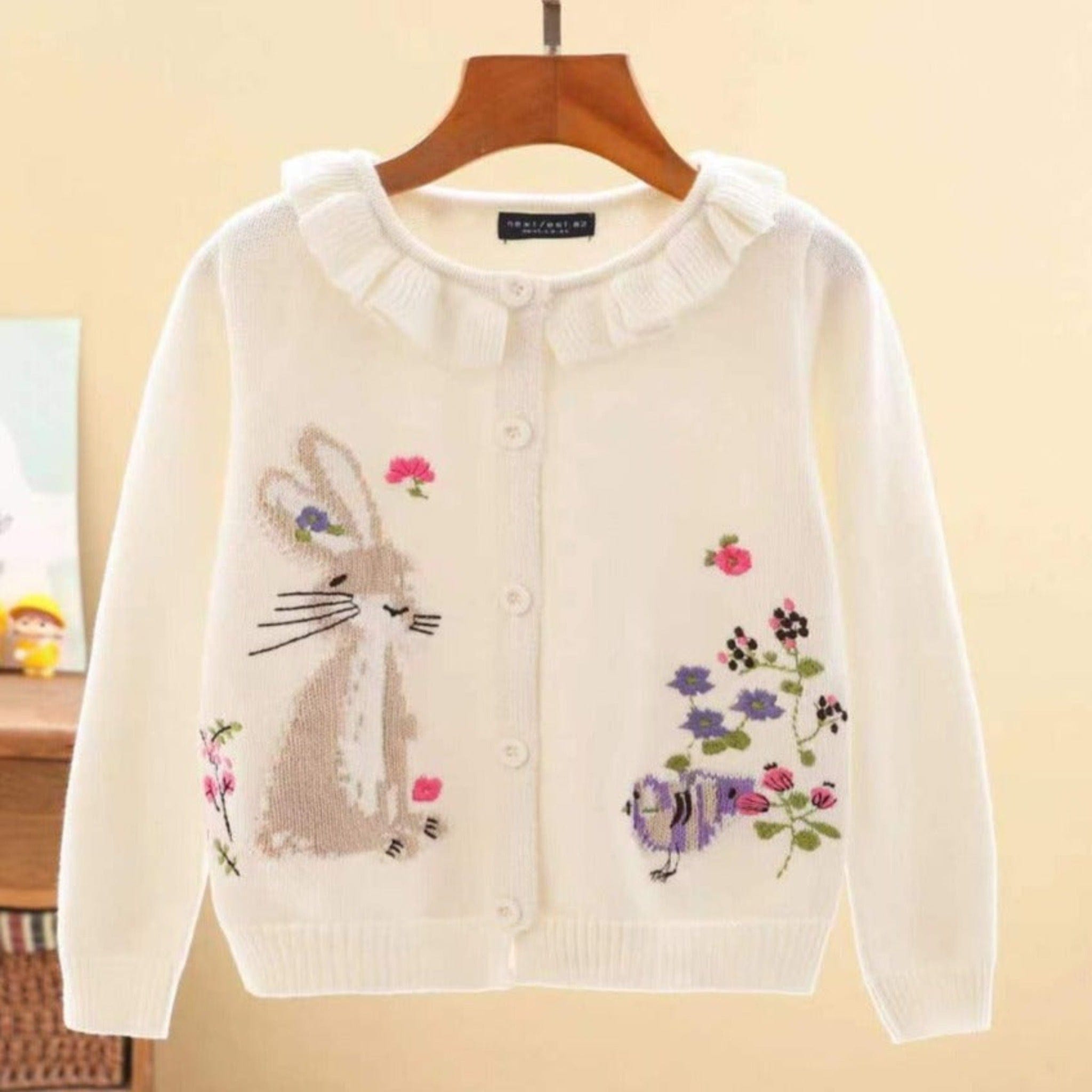 ONEAKIDS Baby & Toddler clothing WHITE / 2T Knit Girls' Bunny Cardigan