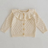 ONEAKIDS Baby & Toddler clothing WHITE / 3-6M Retro Girls' Knit Cotton Cardigan