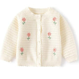 ONEAKIDS Baby & Toddler clothing WHITE / 6-12M Flower Baby Girls' Cardigan