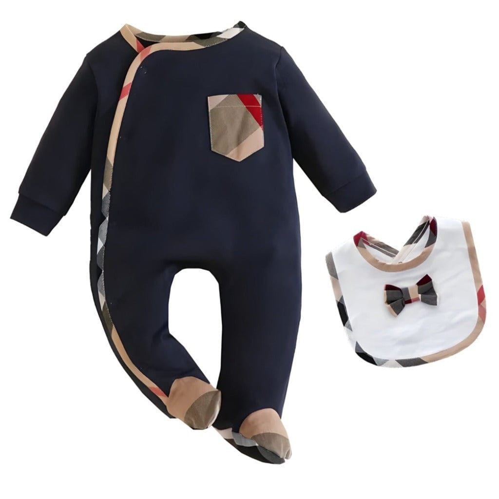 ONEAKIDS Baby & Toddler Outfits 0-3M / BLUE Baby Romper & Bid Set