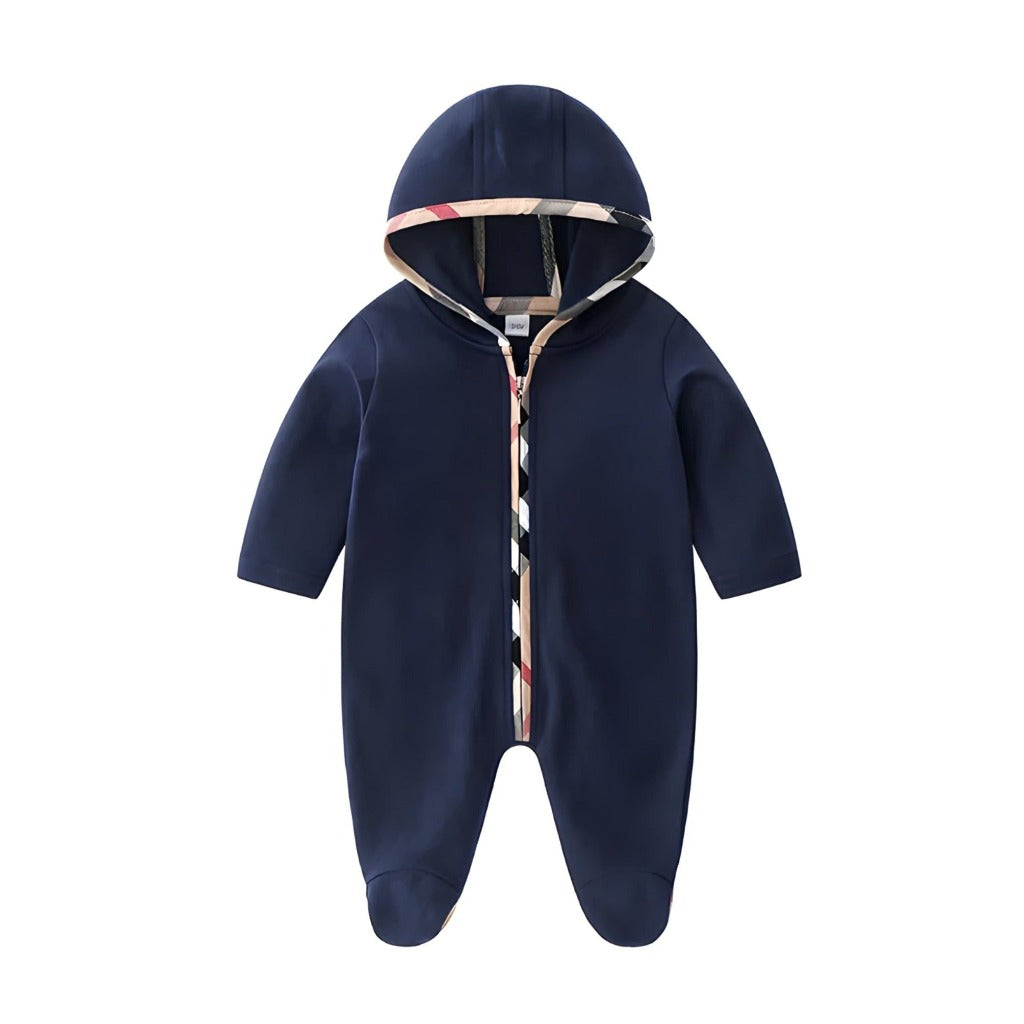 ONEAKIDS Baby & Toddler Outfits 0-3M / BLUE Baby Zipper Hooded Jumpsuit