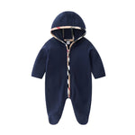 ONEAKIDS Baby & Toddler Outfits 0-3M / BLUE Baby Zipper Hooded Jumpsuit