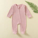 ONEAKIDS Baby & Toddler Outfits 0-3M / PINK Organic Cotton Double Zipper Baby Romper