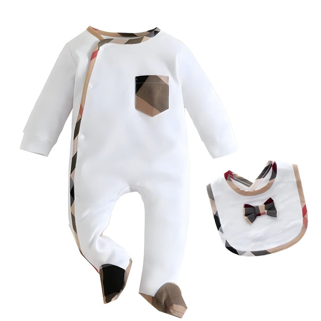 ONEAKIDS Baby & Toddler Outfits 0-3M / WHITE Baby Romper & Bid Set