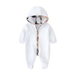 ONEAKIDS Baby & Toddler Outfits 0-3M / WHITE Baby Zipper Hooded Jumpsuit
