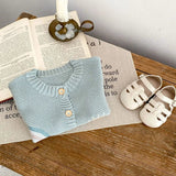 ONEAKIDS Baby & Toddler Outfits 100% Knit Cotton Sage Blue Little girls' Cardigan