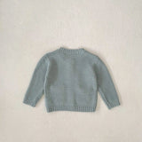 ONEAKIDS Baby & Toddler Outfits 100% Knit Cotton Sage Blue Little girls' Cardigan