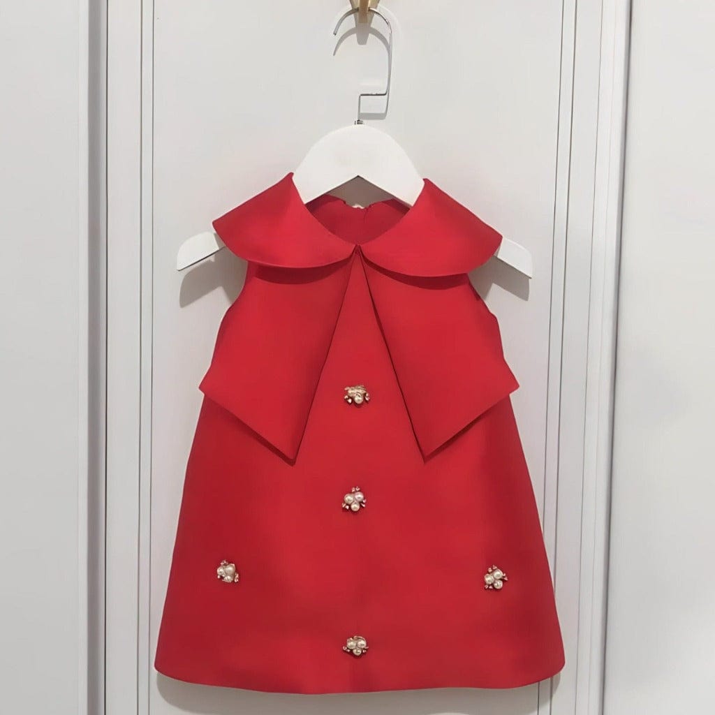 ONEAKIDS Baby & Toddler Outfits 12-18M / RED / SHORT SLEEVE Festive Party Girl Dress with Charms