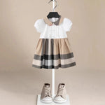 ONEAKIDS Baby & Toddler Outfits 12-18M / WHITE Cannes Beige Plaid Girls' Dress