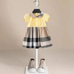 ONEAKIDS Baby & Toddler Outfits 12-18M / YELLOW Cannes Beige Plaid Girls' Dress