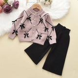 ONEAKIDS Baby & Toddler Outfits 2T / PINK Knit Cotton Girls' Set with Pearls