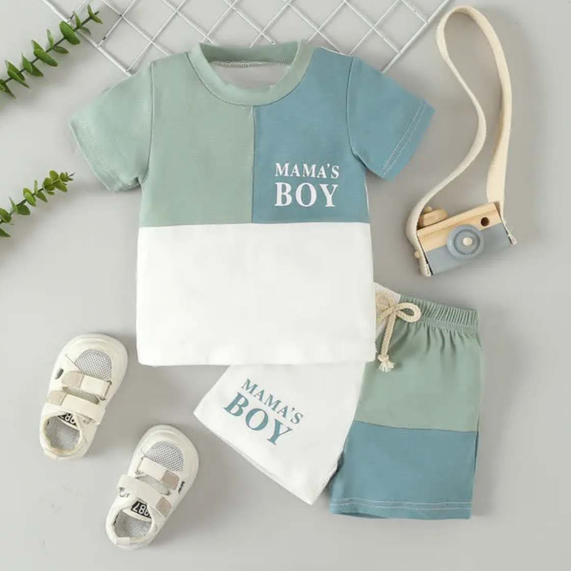 ONEAKIDS Baby & Toddler Outfits 3-6M / BLUE MAMA'S BOY 2-Piece Sweatsuit Set