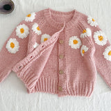 ONEAKIDS Baby & Toddler Outfits 3-6M / PINK Daisy Little Girls' Knitted Cardigan