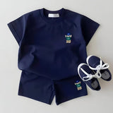 ONEAKIDS Baby & Toddler Outfits 6-12M / BLUE LA Bear Shorts & T-Shirt Unisex Matching Set