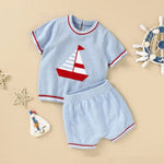 ONEAKIDS Baby & Toddler Outfits 6-12M / BLUE Little Sailors' Baby and Toddler Knit Set