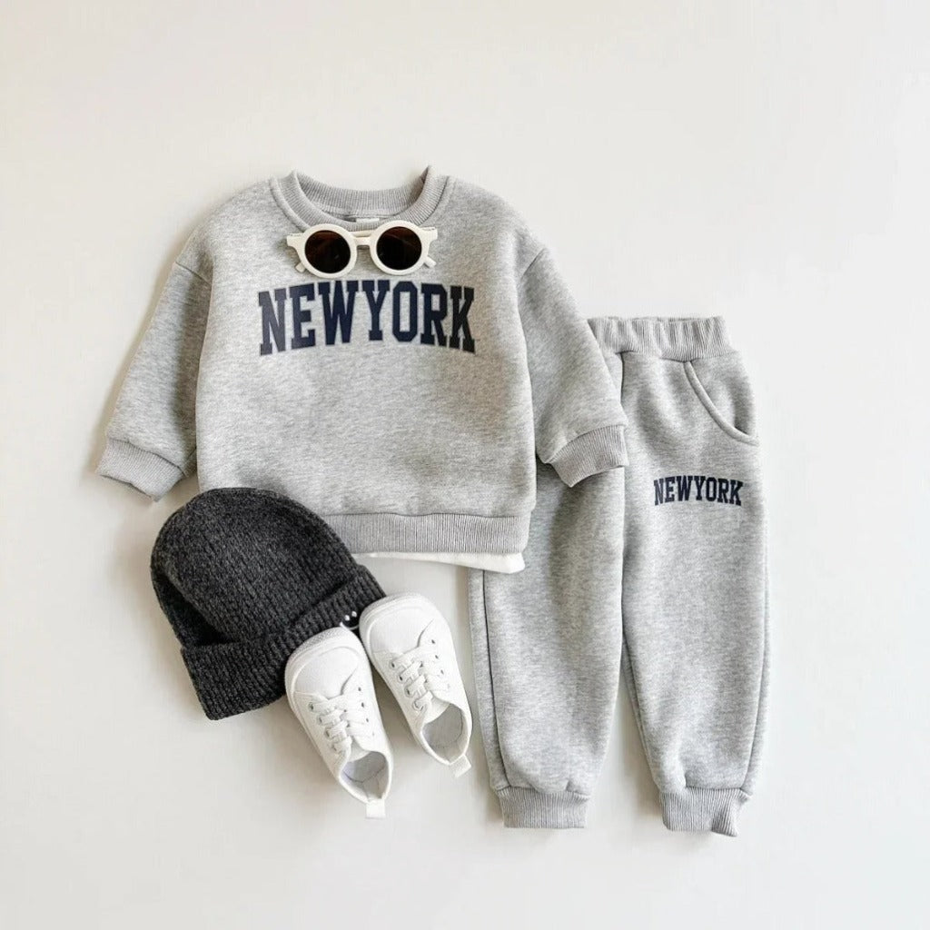 ONEAKIDS Baby & Toddler Outfits 6-12M / GRAY NYC Unisex Matching Top & Bottom Set