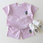 ONEAKIDS Baby & Toddler Outfits 6-12M / PURPLE LA Bear Shorts & T-Shirt Unisex Matching Set