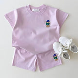 ONEAKIDS Baby & Toddler Outfits 6-12M / PURPLE LA Bear Shorts & T-Shirt Unisex Matching Set