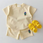 ONEAKIDS Baby & Toddler Outfits 6-12M / YELLOW LA Bear Shorts & T-Shirt Unisex Matching Set