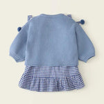 ONEAKIDS Baby & Toddler Outfits Baby Blue Cardigan and Dress Set