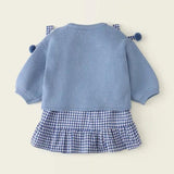 ONEAKIDS Baby & Toddler Outfits Baby Blue Cardigan and Dress Set