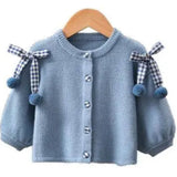 ONEAKIDS Baby & Toddler Outfits Baby Blue Cardigan and Dress Set
