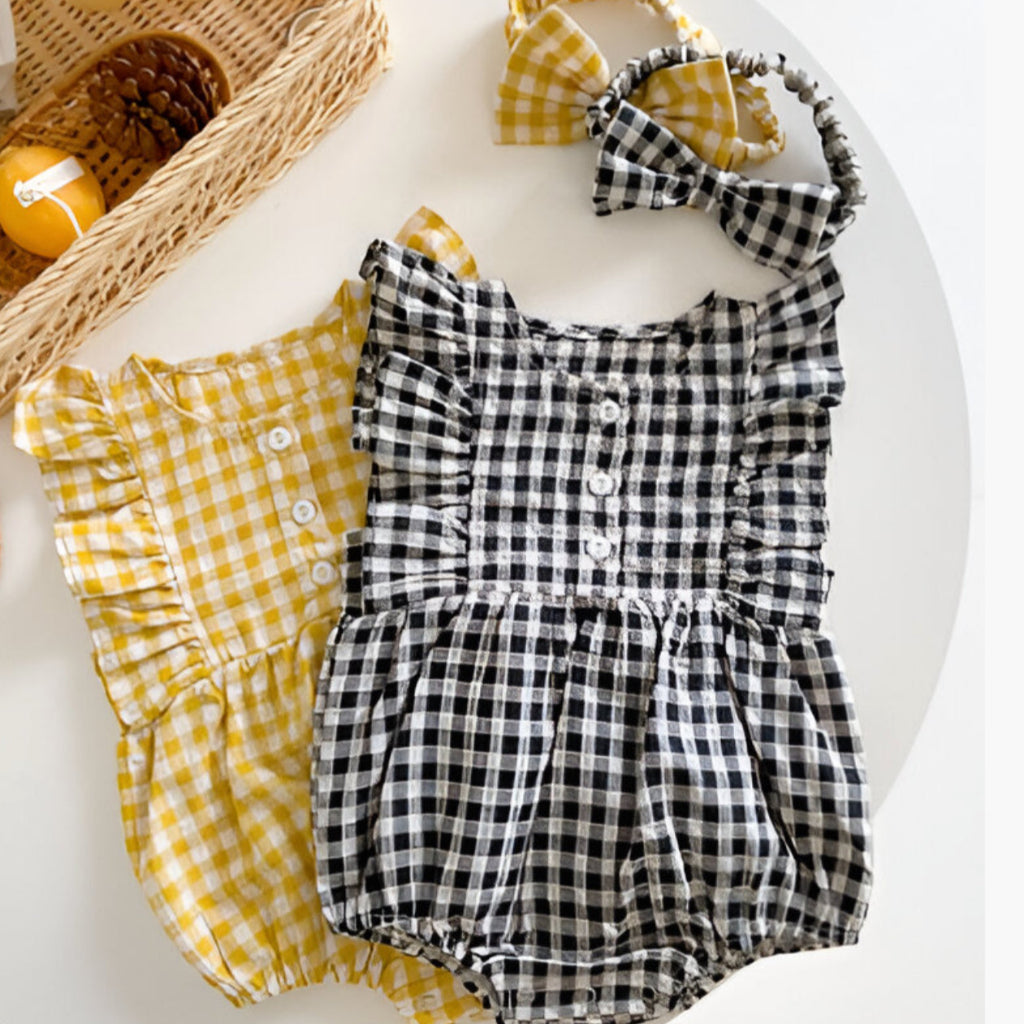 ONEAKIDS Baby & Toddler Outfits Baby Girls’ Mini Gingham Romper