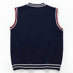 ONEAKIDS Baby & Toddler Outfits Bear Knit Cotton Sleeveless Pullover in Navy Blue