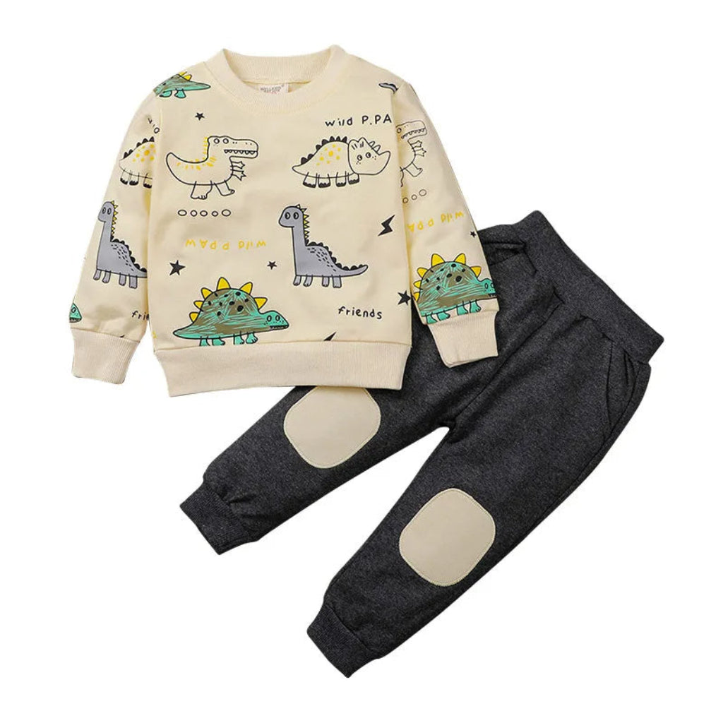ONEAKIDS Baby & Toddler Outfits BEIGE / 2T Dinosaur Spinosaurus Boys' Matching Set
