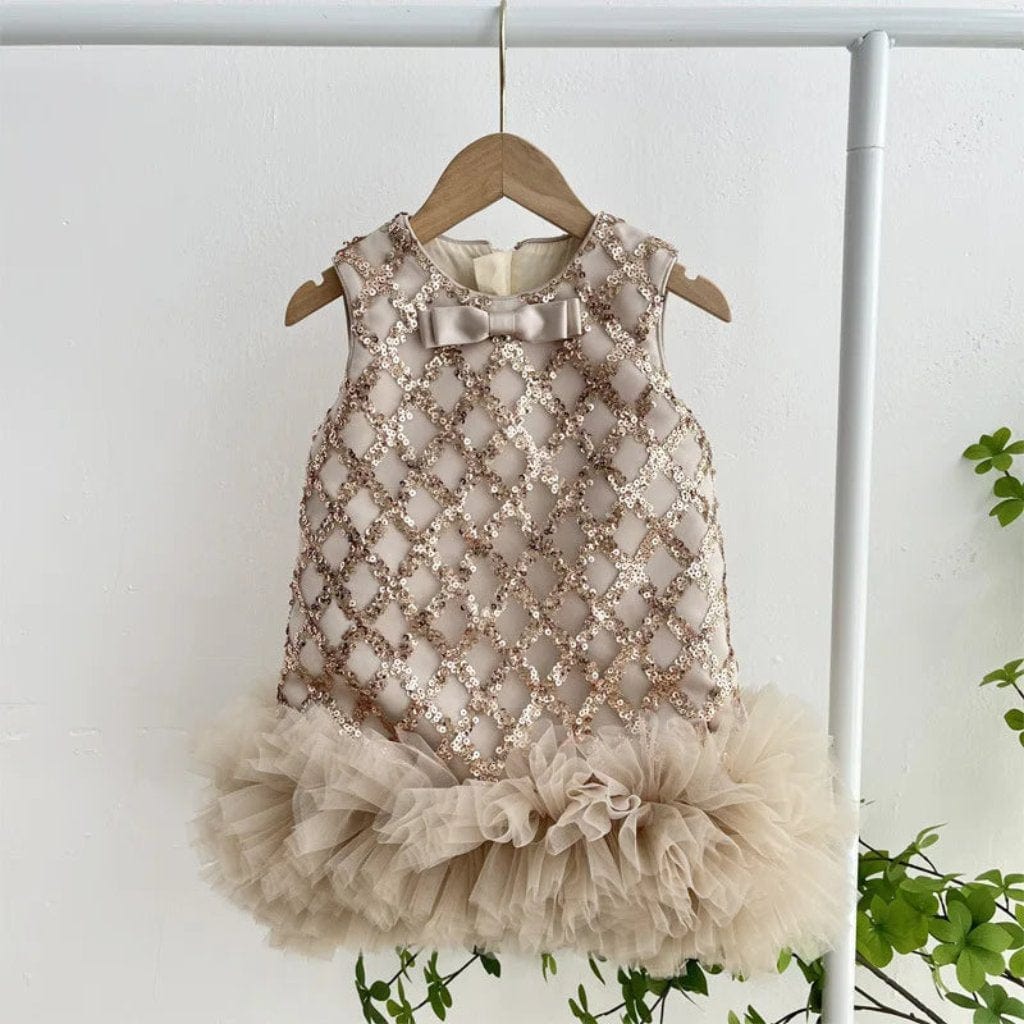 ONEAKIDS Baby & Toddler Outfits BEIGE / 2T Red Festive Sequin Little Girls' Dress
